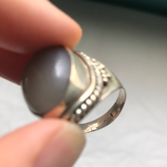 Vintage 925 sterling silver smoky quartz ring - Picture 8 of 8